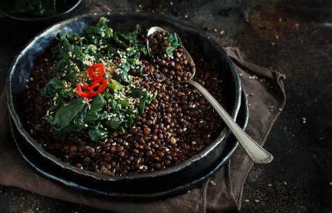Lenticchie con spinaci