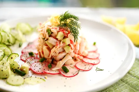 Guacamole con polpa di granchio